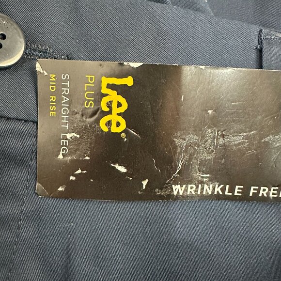 Lee Womens Plus Size Pants 18W Petite Straight Leg Mid-Rise Wrinkle Free - Picture 3 of 8